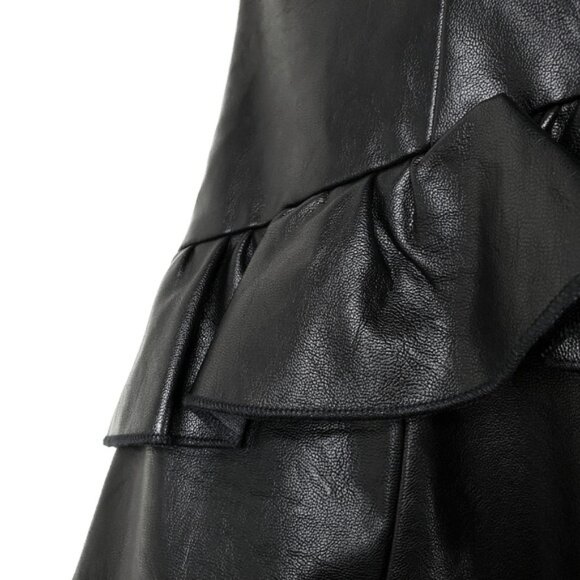 Majorelle Womens Kylie Strapless Black Faux Leather Zip Front Mini Dress Size L - Picture 5 of 8